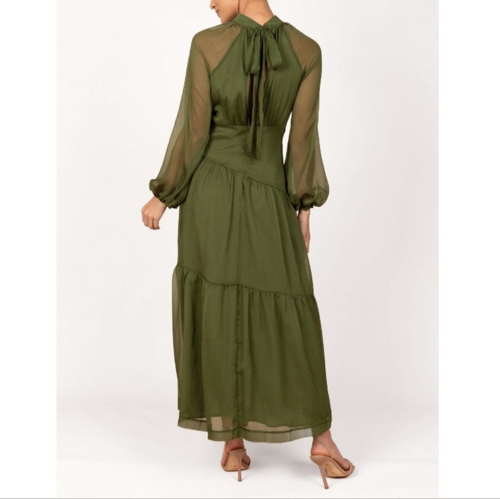 Petal & Pup Long Sleeve Olive Dress - Picture 2 of 4